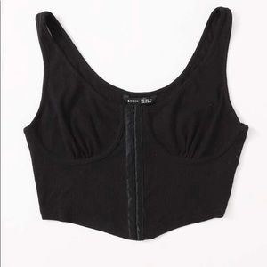 rib-knit  bustier crop top